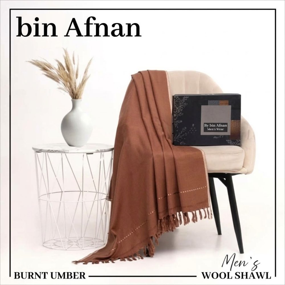 Premium Gents Shawl - Burnt umber 05 - Binafnan