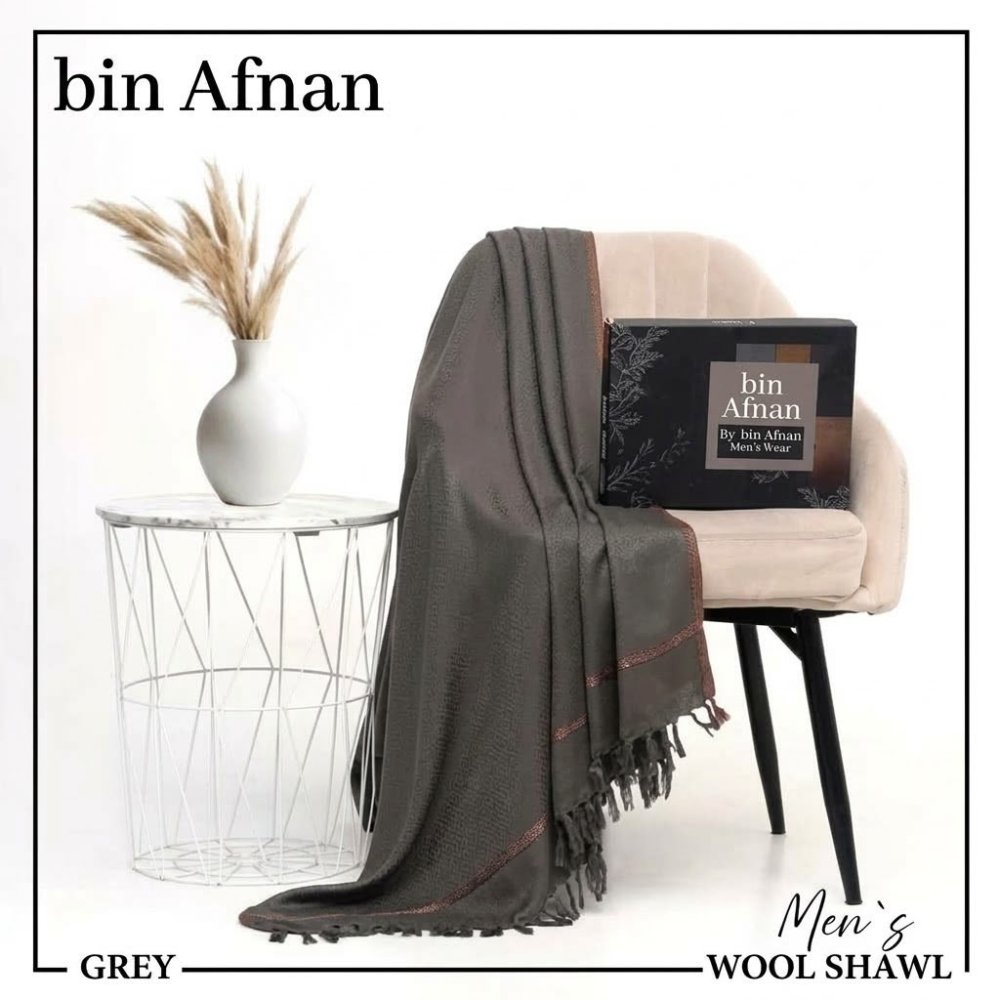Premium Gents Shawl - Grey 04 - Binafnan