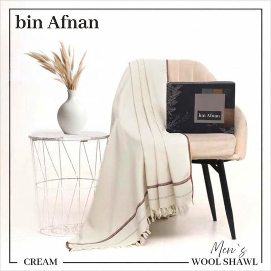 Premium Gents Shawl - Off White 03 - Binafnan